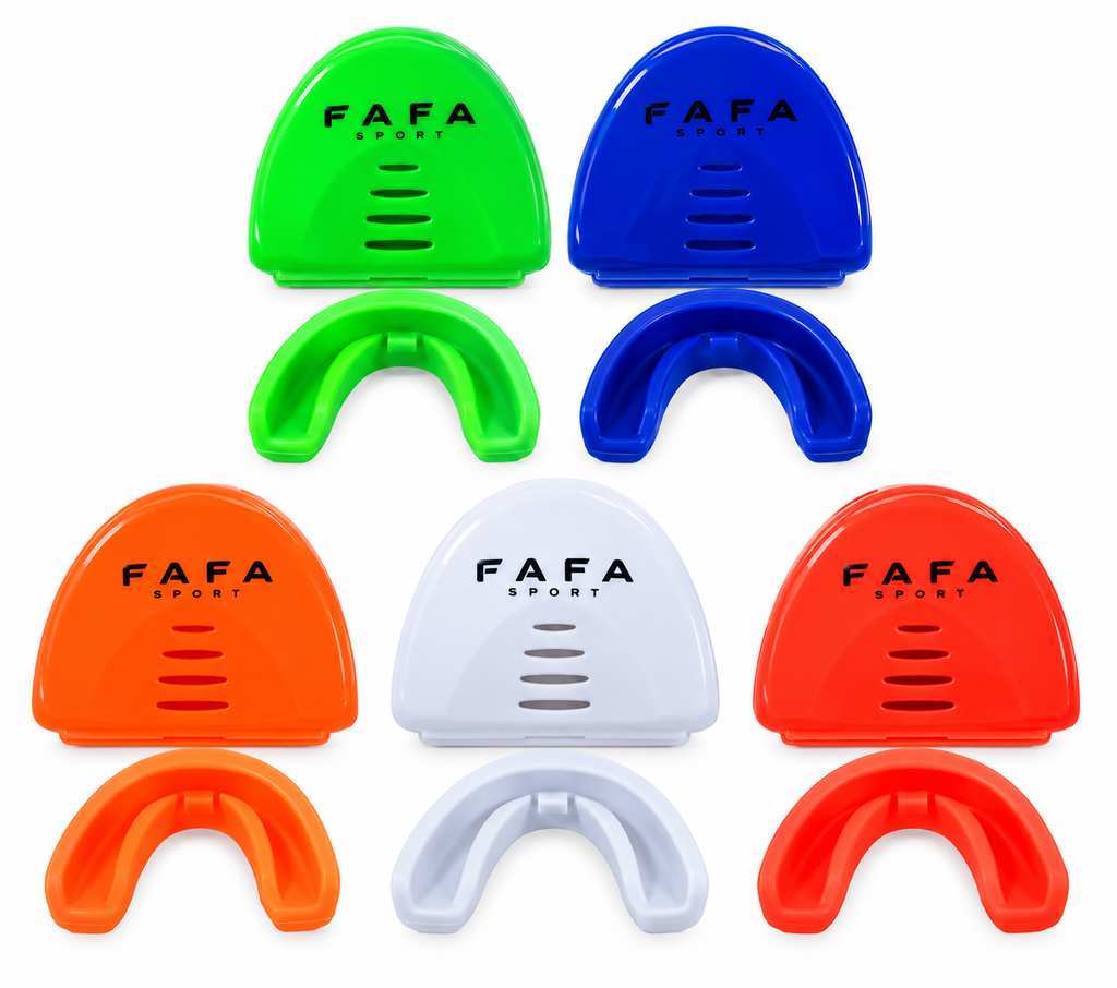 Protèges dents FAFA Sport couleurs sur fond blanc