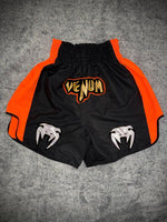Short Muay Thai Venum Noir & Orange